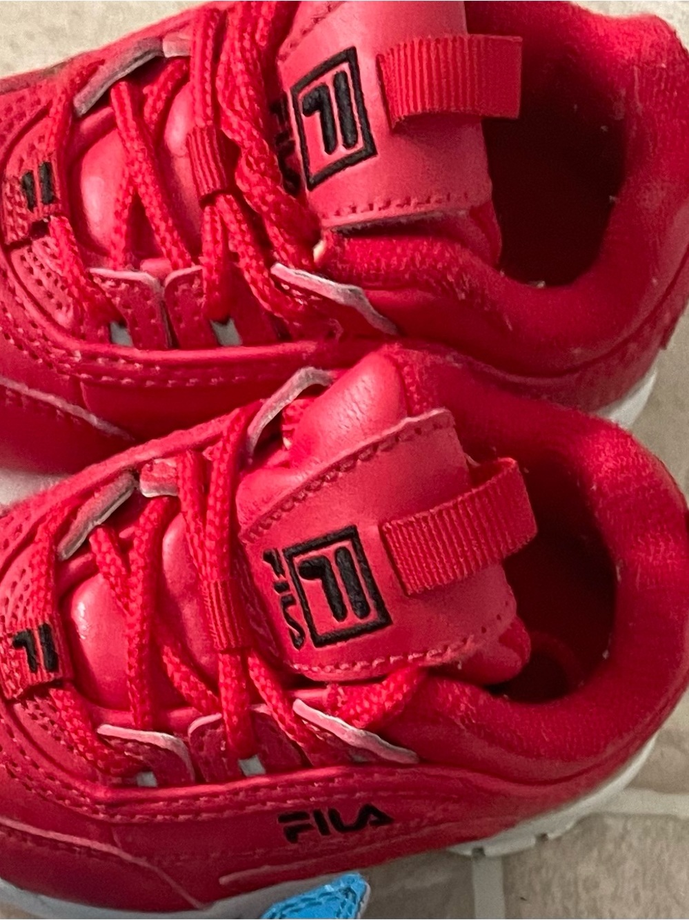 FILA Kids Red Lace-Up Sneakers 7c